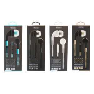 12pcs Cord Plus Stereo Earbuds with in-line Mic in Assorted Colors of Green, Gold, White, Black