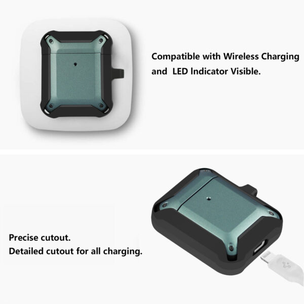 Eggshell 360 degree Protect Case for AirPods In Black and Green - Image 2