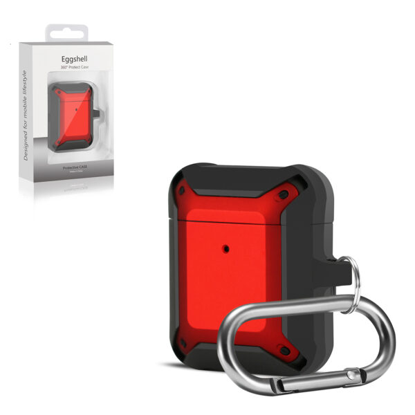 Eggshell 360 degree Protect Case for AirPods In Black and Red