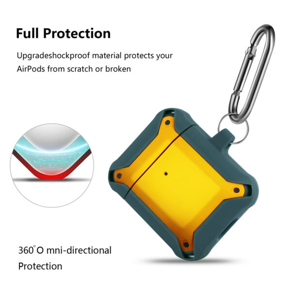 Eggshell 360 degree Protect Case for AirPods In Gray and Yellow - Image 3