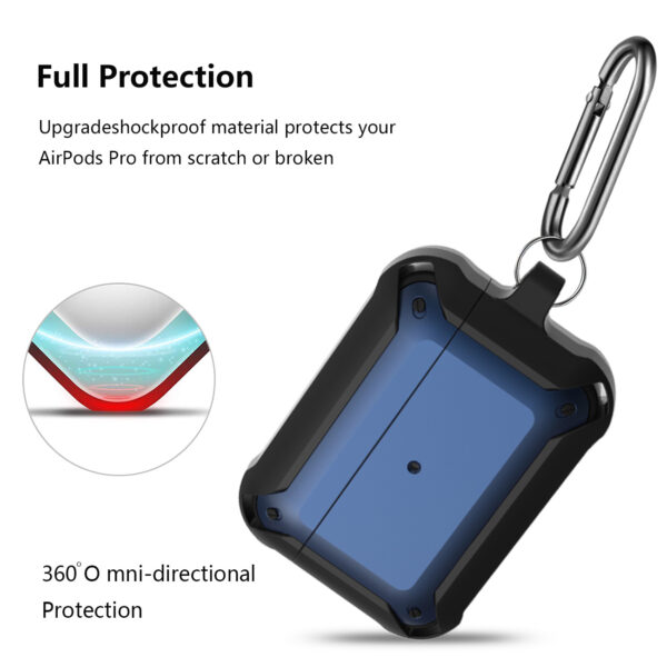Eggshell 360 degree Protect Case for AirPods Pro In Black and Blue - Image 3