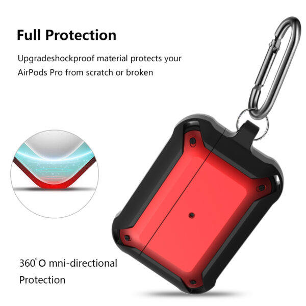Eggshell 360 degree Protect Case for AirPods Pro In Black and Red - Image 3