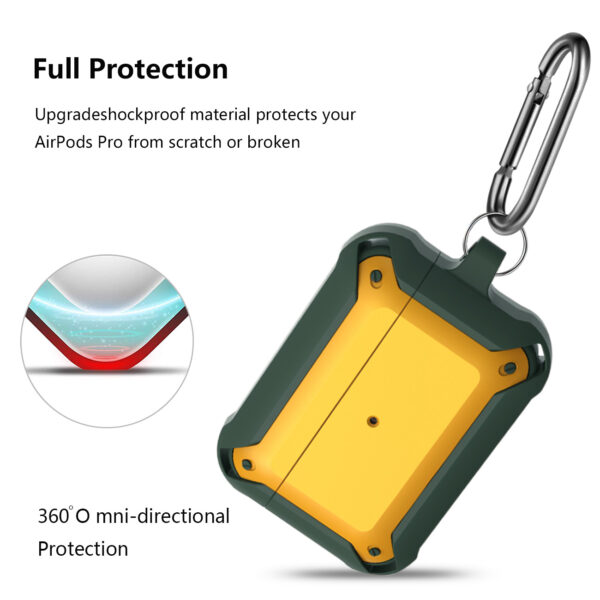 Eggshell 360 degree Protect Case for AirPods Pro In Green and Yellow - Image 3