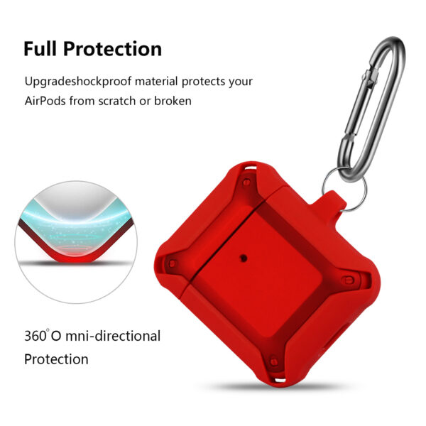 Eggshell 360 degree Protect Case for AirPods In Red - Image 3
