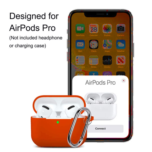 Premium Silicone AirPods Pro Case in Orange - Image 3