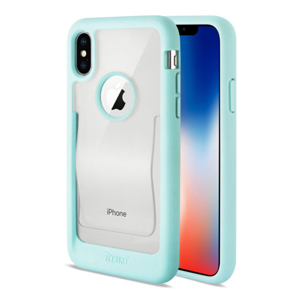 Reiko iPhone X/iPhone XS Belt Clip Polymer Case In Clear Mint Green - Image 2