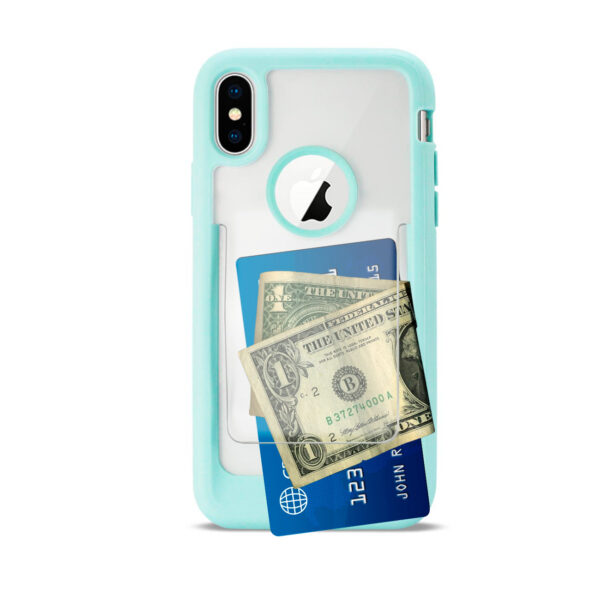 Reiko iPhone X/iPhone XS Belt Clip Polymer Case In Clear Mint Green - Image 3