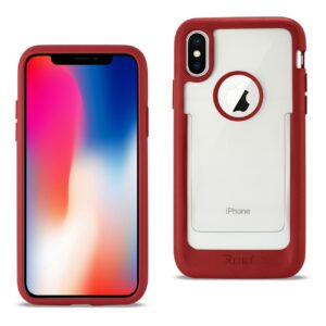Reiko iPhone X/iPhone XS Belt Clip Polymer Case In Clear Red