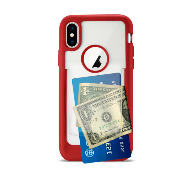 Reiko iPhone X/iPhone XS Belt Clip Polymer Case In Clear Red - Image 3