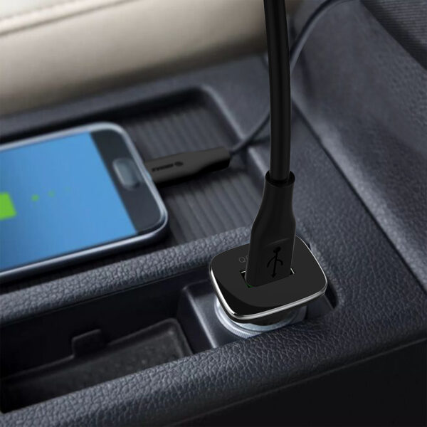 18W QC3.0 Car Charger and 3ft Cable For Type-C In Black - Image 4
