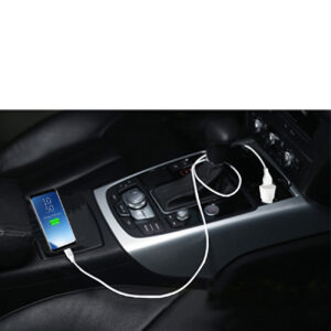 12W 2.4A Dual USB Travel Car charger With 5FT Type-C Charging Cable In White - Image 4