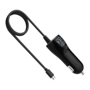 REIKO PORTABLE MICRO USB TRAVEL ADAPTER CHARGER WITH BUILT IN CABLE IN BLACK