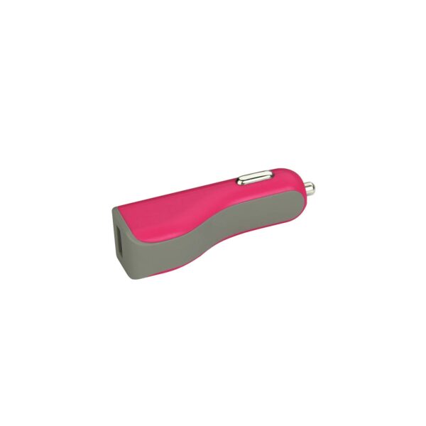 REIKO MICRO USB CAR CHARGER WITH DATA USB CABLE IN HOT PINK - Image 2
