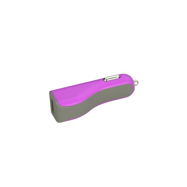 REIKO MICRO USB CAR CHARGER WITH DATA USB CABLE IN PURPLE - Image 2
