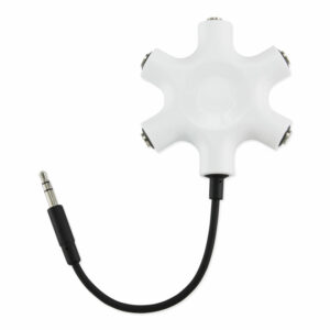 REIKO 6-PORT MULTI headphones SPLITTER WITH 5 INCHES STEREO JECK ADAPTER IN WHITE