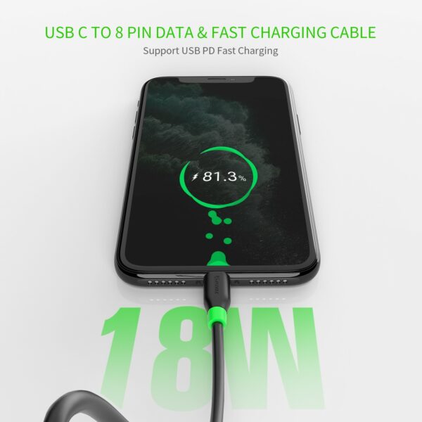 4FT PD Fast Charge USB-C To iPhone Cable Black - Image 3