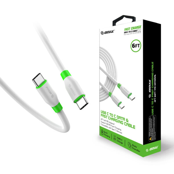 Type C to Type C Cable 6ft / 1.8m In White