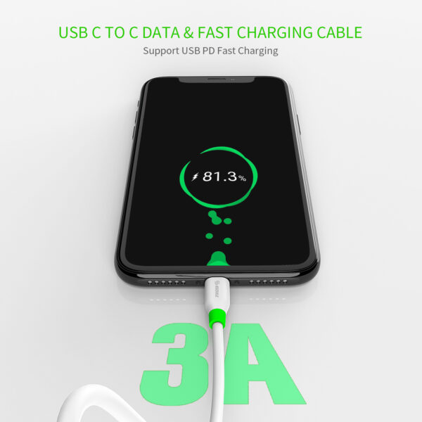 Type C to Type C Cable 6ft / 1.8m In White - Image 2