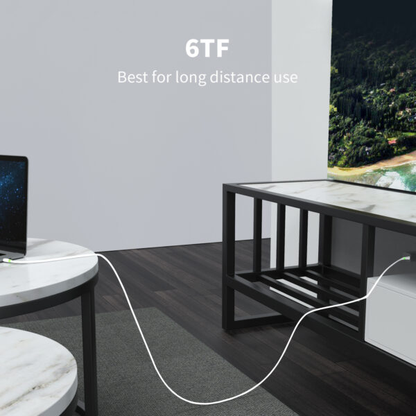 Type C to Type C Cable 6ft / 1.8m In White - Image 4