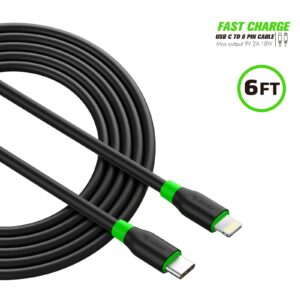 6FT PD Fast Charge USB-C To iPhone Cable Black - Image 2
