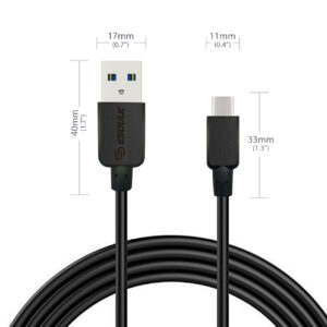 10ft Round Cable For TYPE-C 2A In Black - Image 2