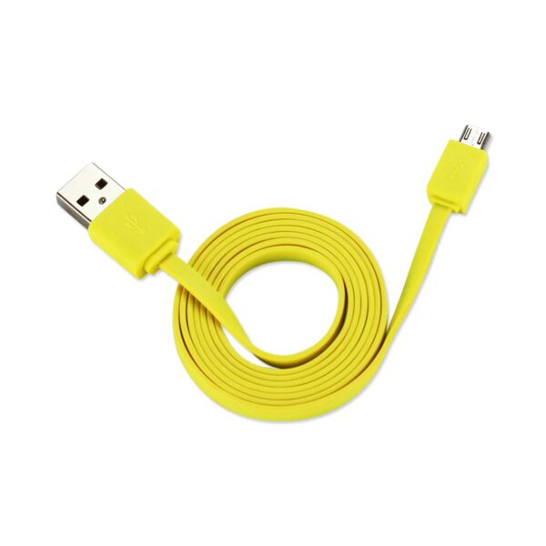 REIKO TANGLE FREE MICRO USB DATA CABLE 3.3FT IN YELLOW