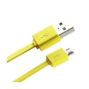 REIKO TANGLE FREE MICRO USB DATA CABLE 3.3FT IN YELLOW - Image 2