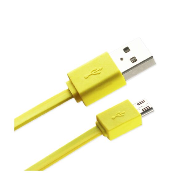 REIKO TANGLE FREE MICRO USB DATA CABLE 3.3FT IN YELLOW - Image 2