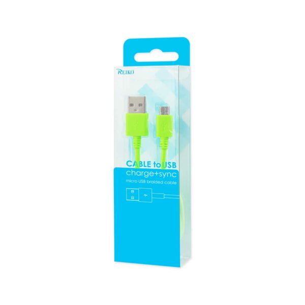 Reiko Braided Micro Usb Data Cable 3.3 Feet In Green - Image 3