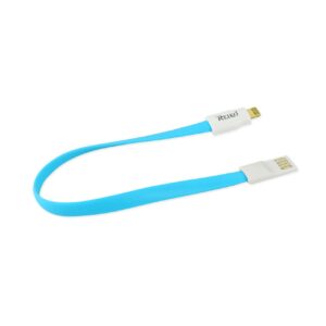 REIKO IPHONE 6 FLAT MAGNETIC GOLD PLATED USB DATA CABLE 0.7 FOOT IN BLUE - Image 2