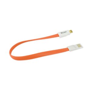 REIKO IPHONE 6 FLAT MAGNETIC GOLD PLATED USB DATA CABLE 0.7 FOOT IN ORANGE - Image 2