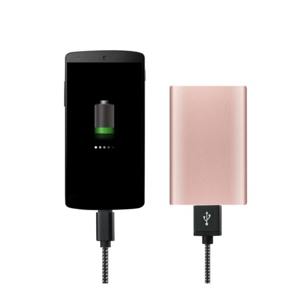 REIKO 3.3FT NYLON BRAIDED MICRO USB 2.0 CHARGING & SYNC DATA CABLE FOR TYPE C DEVICE IN BLACK - Image 2