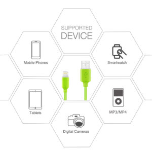 Reiko 30 Pcs Tangle Free Apple Ipad Air Usb Data Cable 3.3 Feet In Green - Image 2