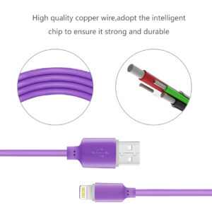 Reiko 30 Pcs Tangle Free Apple Ipad Air Usb Data Cable 3.3 Feet In Purple - Image 3