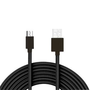 Reiko 3.3FT Metal Connector & Nylon Braided Micro USB 2.0 Data Cable In Black