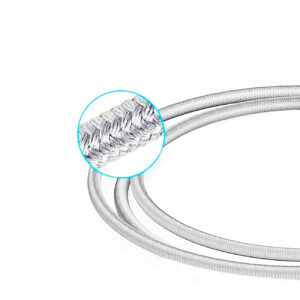 Reiko 3.3FT Metal Connector & Nylon Braided Type C USB 2.0 Data Cable In White - Image 2