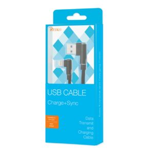 Reiko 3.3FT Nylon braided Material 8 PIN USB 2.0 Data Cable In Black - Image 4