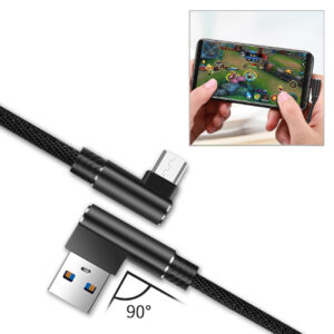 Reiko 3.3FT Nylon Braided Material Micro USB 2.0 Data Cable In Black - Image 2