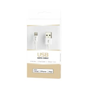 REIKO IPHONE 6 3FT LIGHTING CERTIFIED USB DATA CABLE IN WHITE - Image 3