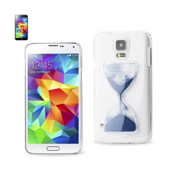 REIKO SAMSUNG GALAXY S5 3D SAND CLOCK CLEAR CASE IN NAVY