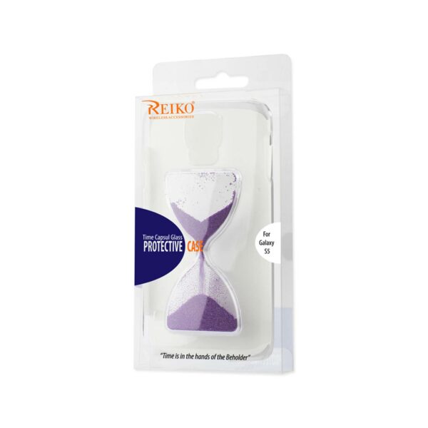 REIKO SAMSUNG GALAXY S5 3D SAND CLOCK CLEAR CASE IN PURPLE - Image 4