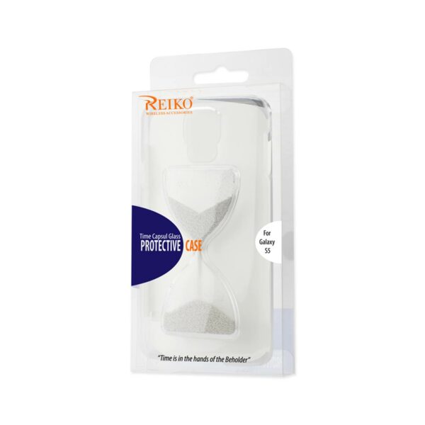 REIKO SAMSUNG GALAXY S5 3D SAND CLOCK CLEAR CASE IN SILVER - Image 4