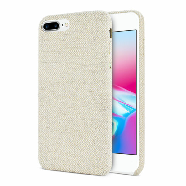 REIKO IPHONE 8 PLUS HERRINGBONE FABRIC IN BEIGE - Image 2