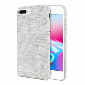 REIKO IPHONE 8 PLUS HERRINGBONE FABRIC IN LIGHT GRAY - Image 2