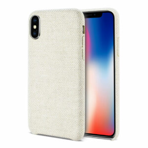 REIKO iPhone X/iPhone XS HERRINGBONE FABRIC IN BEIGE - Image 2