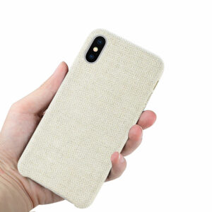 REIKO iPhone X/iPhone XS HERRINGBONE FABRIC IN BEIGE - Image 3