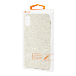 REIKO iPhone X/iPhone XS HERRINGBONE FABRIC IN BEIGE - Image 4