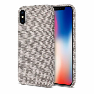 Reiko iPhone X/iPhone XS Herringbone Fabric In Dark Gray - Image 2