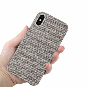 Reiko iPhone X/iPhone XS Herringbone Fabric In Dark Gray - Image 3