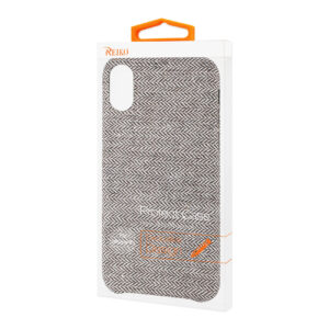 Reiko iPhone X/iPhone XS Herringbone Fabric In Dark Gray - Image 4